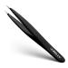By MILLY Pointed Tweezers - Hammer Forged 100% German Steel Point-Tip Precision Tweezers for Ingrown Hair Eyebrows Facial Hair Splinters Glass Removal - Perfectly Aligned Hand-Filed - Black