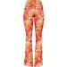 Deerose Women's High Waist Orange Floral Bell Bottom Flare Pants - Medium - Buy Online on SooperMarket.com