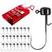 MadBite Ned Rig Jig Hook Kits, Finesse Mushroom Jig Heads for Soft Lures Black 1/8 oz