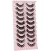 Yawamica D Curly Strip Lashes - 10 Pairs Russian Volume Mixed Natural Wispy Mink False Eyelashes - Buy Online on SooperMarket.com