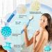 Shower Body Brush with Bristles, Loofah Back Scrubber, Long Handle, Cellulite Massager - Blue - Buy Online on SooperMarket.com