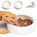 Reptile Food Dish Bowl, Worm Water Dish Small (2.75in) Lizard Gecko Ceramic Pet Bowls, Mealworms Bowls for Leopard Bearded Dragon Chameleon Hermit Crab Dubia Cricket Anti-Escape Mini Superworm Feeder Small-2Pack 1White