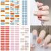 NAILDOKI Nail Stickers 6 Sheets x 22 Pieces Full Wraps Nail Polish Strips Self-Adhesive Gel Nail Art Decals for Women Girls B1-03