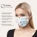 HARD 100 Piece Disposable Face Masks | Made in Germany | CE Certified | Triple Layer Filtration | Floral Design | Elastic Earloops | Adults | 17.5cm x 9.5cm - Buy Online on SooperMarket.com