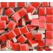 PINUO&KE 200 Pieces / 200 g Square Shapes 1x1 cm Square Ceramic Mosaic Mosaic Tiles for Crafts  Colorful Stained Glass Pieces for Mosaic Projects - Red Red 200g