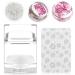 Silicone Jelly Dual-end Stamper with Scrapers Set Jiulory Silicone Nail Stamper Transparent and Soft Nail Stamping Kit for DIY Gel Nail Art Polish French Tip Manicure Nail Art Tools Accessories