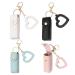 Buy 2PCS Lipstick Case with Heart Mirror | Portable Lip Balm Holder & Keyring Pouch for Women - Perfect Gift - Buy Online on SooperMarket.com