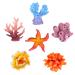 UEETEK 6 Pieces Multicolor Aquarium Decor Artificial Sea Star Fake Coral Hidden Ornament for Fish Tank Decoration