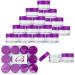 Beauticom 24 Pieces 20G/20ML Round Clear Jars with Purple Lids for Lotion Creams Toners Lip Balms Cosmetic Makeup Samples - BPA Free