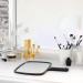 TRIXES Handheld Salon Hairdresser Mirror - Wide Angle 20x17.5cm - Black - Buy Online on SooperMarket.com