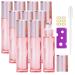 Alledomain 10Pcs 10ml Essential Oil Roller Bottles Refillable Transparent Rose Gold Glass Roll on Bottles Clear Roll Bottles with Stainless Balls & Rose Gold Cap Include Label Dropper & Opener Color 1