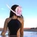 Full Face Snorkel Mask with Anti-Fog Wipes | 180 Panoramic HD View | White & Pink | Adults & Kids - Large-X-Large - Buy Online on SooperMarket.com