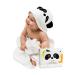 JM Organic Bamboo Hooded Baby Towel for Kids & Babies - 35"x35" Hypoallergenic Absorbent - Perfect Baby Gift Newborn Essentials with Washcloth & Laundry Bag - Panda