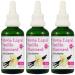 PINK SUN Stevia Liquid Sweetener Drops 50ml Vanilla Flavoured x 3 Glass Dropper Bottles Natural Sugar Alternative Replacement Vegetarian Vegan Gluten Free Low Carb Non GM Zero Calories Bulk Buy Vanilla x 3