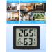 Pitasha Digital Thermo-Hygrometer - 3.2 Inch LCD Desktop Thermometer & Hygrometer with Temperature Humidity Display & Clock (Black) for Accurate Room Monitoring - Buy Online on SooperMarket.com