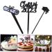 KOMBIUDA 30pcs 2023 graduation cake insert grad cake toppers graduation cupcake toppers graduation cake picks 2023 graduation party supplies cat cupcake toppers plastic paper cup graduate 7.6X4CM Black - Buy Online on SooperMarket.com