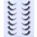 Wleec Beauty Short False Eyelashes Natural Look Clear Band Lashes Cat Eye 7 Pairs 12mm Wispy Eyelashes Fluffy 3D Faux Mink Lashes CC95 CC95|3-12mm
