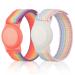 2 Pack Wristband for Airtag Kids, GPS Bracelet for kids Compatible with Apple Air Tag, Nylon Watch Band Tracker Case Strap Holder Accessories for Toddler Child Adult, Adjustable Anti-Lost(Rainbow)