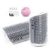 JEEZAO 2 Pack New Version Long Cat Self Groomer Wall Corner Grooming Brush Cat Massage Comb Scratcher with Catnip Bag and Ball Lengthen Comb Teeth (gray)