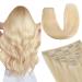 Vlasy Clip in Hair Extensions Human Hair Seamless Hair Extensions Clip in Real Human Hair 7 Pieces Straight Light Blonde Natural Thick Weft Human Hair Clip in Extensions for Women 60A# 16 Inch(80 g) 16 Inch (80 g) 60A# Light Blonde