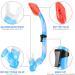 Kids Snorkel Set - Dry Top Snorkeling Gear for Youth Ages 5-15 | Tempered Glass Mask and Snorkel Set with 180 Panoramic View - Blue - Buy Online on SooperMarket.com