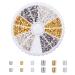 PH PandaHall Tube Crimp Beads  3000 Pcs 1.5mm 2mm Brass Tube Crimp End Spacer Beads Cord End Caps Loose Stopper Beads for Earring Bracelet Necklace Pendant DIY Jewelry Making  Golden/Silver/Platinum 1.5 2 2.5mm Golden/Si...