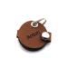 Copter farm dog brand bag for dogs on the collar |With engraving push button |Art leather real leather |Dog brand |individually engraved on both sides (brown round) brown round