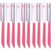 10 Pieces Eyebrow Razor for Women Facial Shaver Razor Brow Shaper Eyebrow Trimmer Dermaplaner Shaping Tool with Cover (Pink)