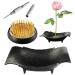 Japanese Ikebana Kit - Homaisson Flower Frog Holder Ikebana Vase Kit with Pin Straightening Tool  Ceramic Flower Vase Kit  Floral Pin Holder for Japanese Flower Arrangement Supplies