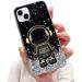 Tivenfezk nadoli for iPhone 13 astronaut hidden stands shell caricature glitter stand soft silicone bling transparent protective cover iphone 13 black