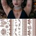 Brown Henna Temporary Tattoo Stickers - Waterproof Lace Designs for Women - Festive Party Favors - 5 Sheets - Buy Online on SooperMarket.com