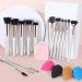 MAANGE 16 Pcs Professional Makeup Brushes Set with Sponges and Cleaner - Champagne Gold - Buy Online on SooperMarket.com