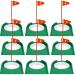 9 Pack Golf Putting Cup and Flag Plastic Golf Hole Training Aids Golf Training Putters for Indoor Outdoor Kids Men Women Office Backyard Garage Accessories Red