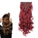 prinfantasy Clip In Extensions Hair Extension Hairpiece Voluminous Wavy Intense Red Hair Extensions MW101 GBMW101 22 inch