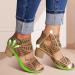 Foldap Women's High Heel Espadrille Platform Wedge Sandals - Brown | Summer Casual Beach Shoes - Buy Online on SooperMarket.com
