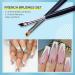 Oblique French Tip Nail Art Brush Set | Manicure Clean-Up & Design Pen | UV Gel & Acrylic Painting | Fine Hair | Black Handle - NB113 - Buy Online on SooperMarket.com