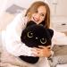 Mewaii 14'' Moon Eyes Cat Mushroom Pillow Plush - Cuddly Black Cat Stuffed Animal Toy - 14 Inch - Buy Online on SooperMarket.com