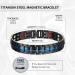 MagEnergy Titanium Steel Magnetic Bracelet for Men - Double Row Ultra Strength Magnets, Adjustable Links, Removal Tool - Blue-4 Element Wristband - Buy Online on SooperMarket.com