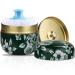 Body Powder Container with Powder Puff  Baby Women Powder Puff Container for Dusting Powder  Bath  Travel (Color Leaves)