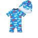 BONVERANO Baby Boys Swimsuit | Toddler Short-Sleeve Zipper Bathing Suit | UPF 50+ Sun Protection | Colorful Whale Design | 12-18 Months - Buy Online on SooperMarket.com