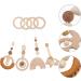 KESYOO 4Pcs Hanging Wooden Baby Toys Set for Play Gym and Teething - Baby Rattle Pendant Toy for Newborns - Light Brown - Buy Online on SooperMarket.com
