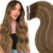 LAAVOO TAPE in Extensions Real Hair Balayage Brown Real Hair Extensions Tape Skin Weft Ombre light brown to Golden Blonde Tape Extensions smooth #8/16/8 50cm 50pcs 50cm-20Pcs 1.5 #8/16/8
