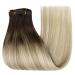 Youngsee Real Hair Balayage Clip-In Extensions - 40cm Dark Brown & Blonde 120g (7PCS) - Perfect for Volume & Length - Buy Online on SooperMarket.com