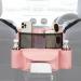 Adiwo Car Organiser Between Front Seats Car Seat Storage Organizer PU Leather Purse Holder Durable Hanging Car Storage Bag Automotive Consoles Organizers for Liner Pet Children Barrier (Pink)