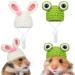 Xuniea 2 Pieces Mini Hand Knitted Hat Cute Pet Hat with Adjustable Strap for Hamster Snakes Frog Bunny Lizard Small Animals Halloween Costume Accessories, Reptile Head Costume Clothes Photo Props