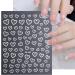 8 Sheets Metallic Heart Love Nail Decals - 3D Self-Adhesive Nail Stickers in Gold, Silver, Rose Gold, and White - French DIY Nail Decoration and Manicure Accessories for Women - Buy Online on SooperMarket.com