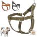 Dogissimi dog harness for small and medium-sized dogs adjustable and ergonomic dog harness made of real leather handmade in Italy leather dog harness (S military) S (breast 33-44 cm) military