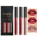 3Pcs Matte Lip Gloss Set Matte Liquid Lipstick Set Lip Stain Long-Lasting Waterproof Lipgloss Makeup Gift Lipsticks Set Vibrant Lips Set (#04)