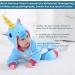 Doladola Baby Unicorn Romper | Flannel Animal Hooded Jumpsuit for Toddlers, Blue | Ages 2.5-3.5 Years - Buy Online on SooperMarket.com