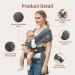 Baby Wraps Carrier | Breathable Hands-Free Sling for Newborn to Toddler | Adjustable Dark Grey Baby Carrier - Buy Online on SooperMarket.com
